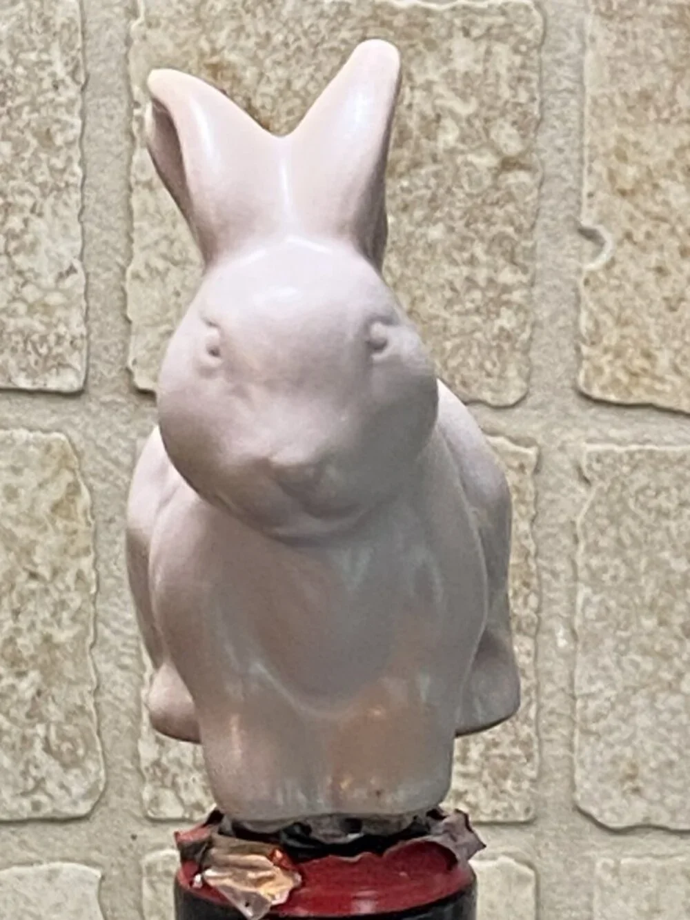 Adorable Threshold Bunny Rabbit Wine Bottle Stopper, Light Pink Stoneware